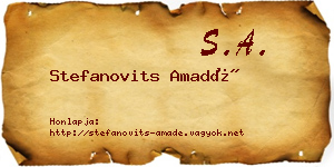 Stefanovits Amadé névjegykártya